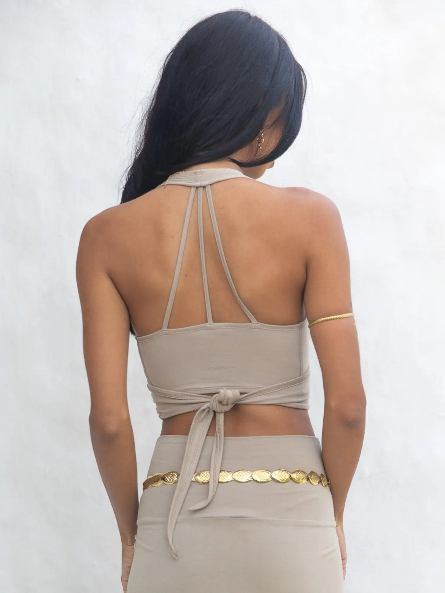 4-Way Serpent Tie Top - Egyptian Sand