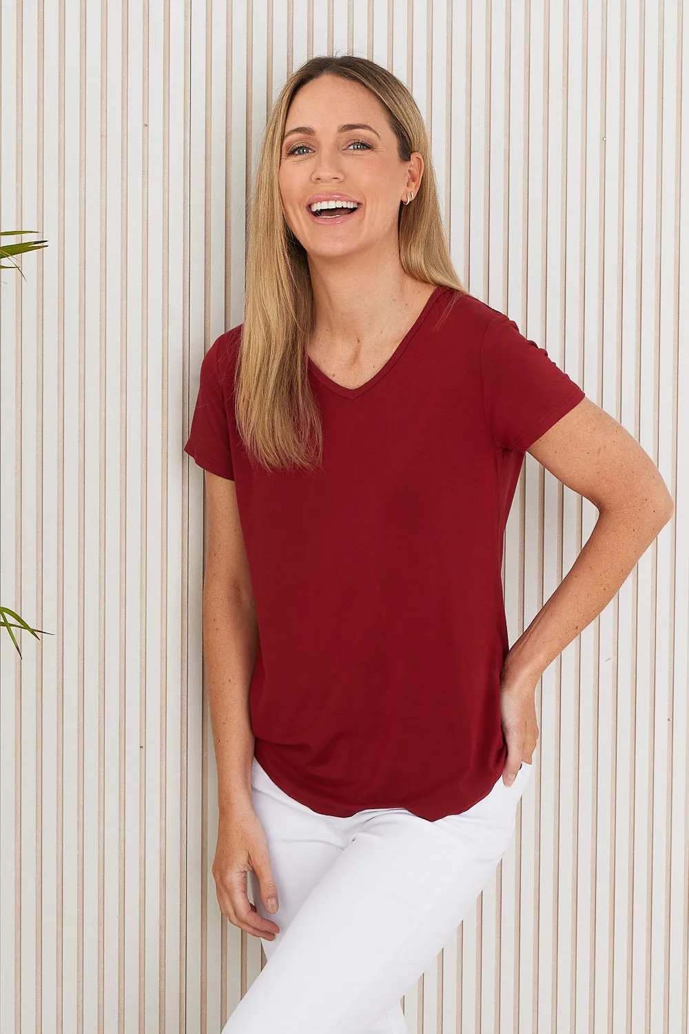 Bamboo Tee - Maroon