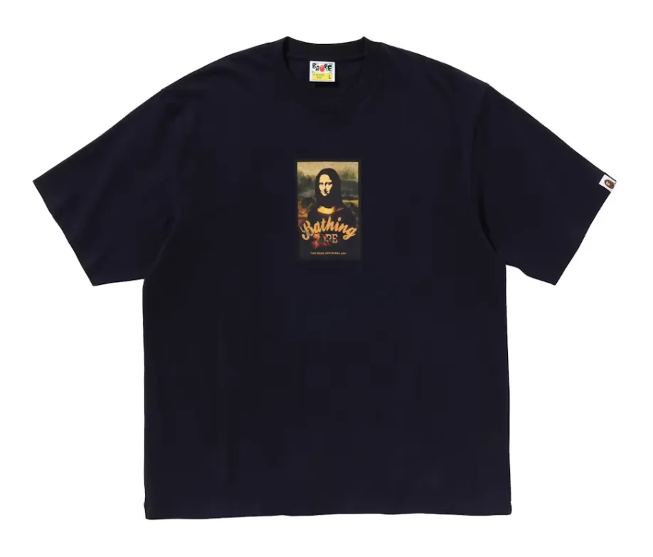 BAPE Art Print Relaxed Fit Tee Navy Blue