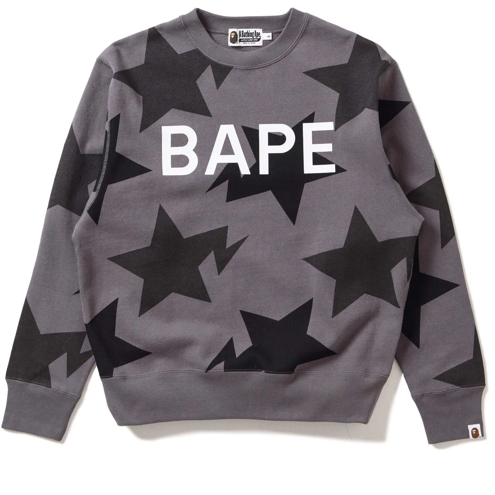 Bape Star Pattern Relaxed Fit Crewneck Black 001SWH801009M