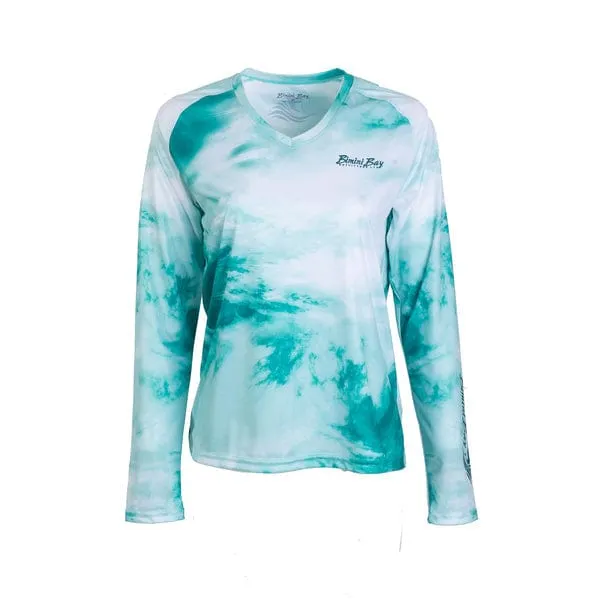 Bimini Bay Women's Deep Mindscape Aqua Long Sleeve