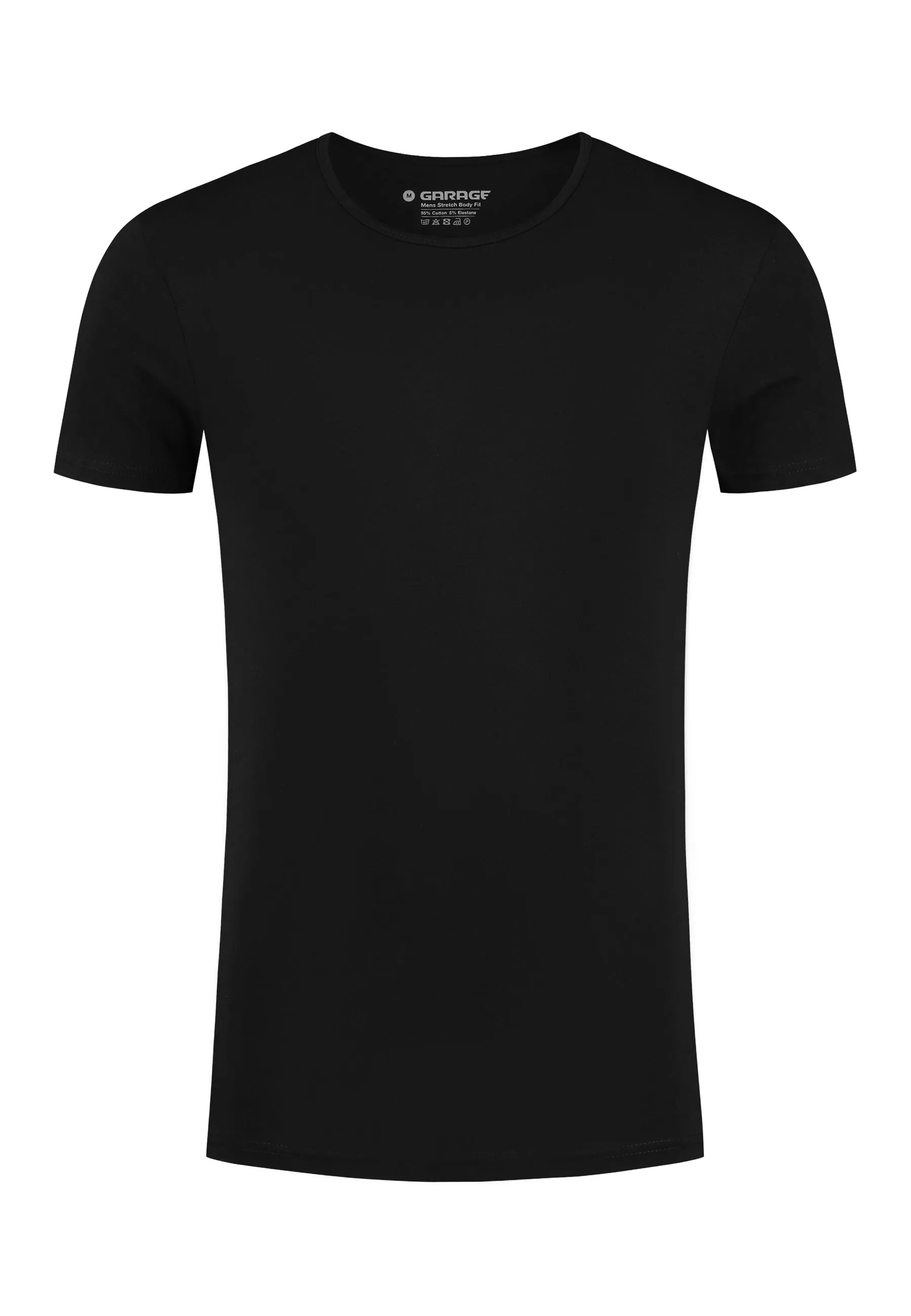 BODYFIT T-shirt deep O-neck - Black