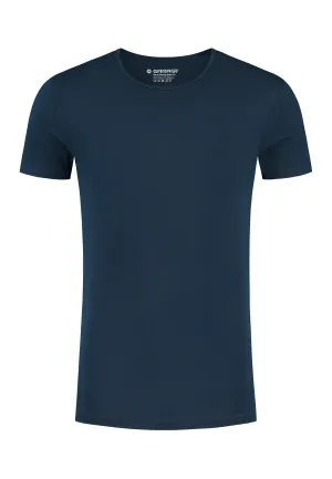 BODYFIT T-shirt deep O-neck - Navy