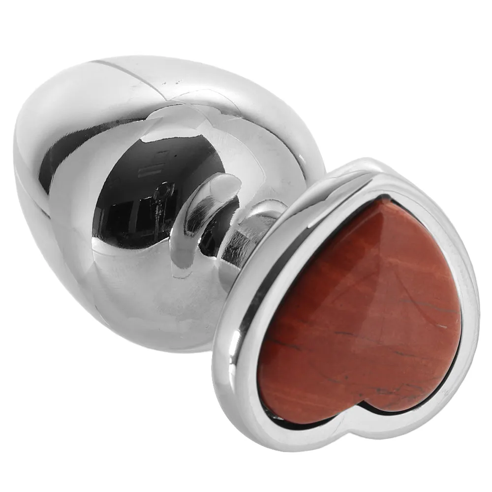 Booty Sparks Gemstones Red Jasper Anal Plug in Large