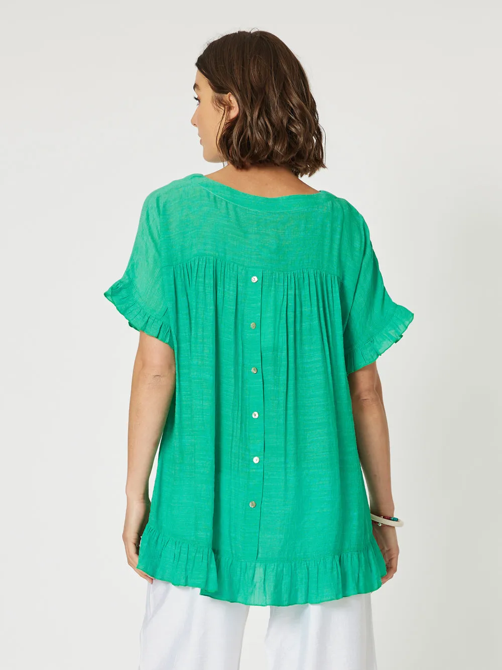 Button Back Top - Spearmint