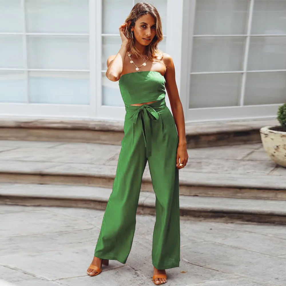 Casual fashion suit sexy backless slim jumpsuit