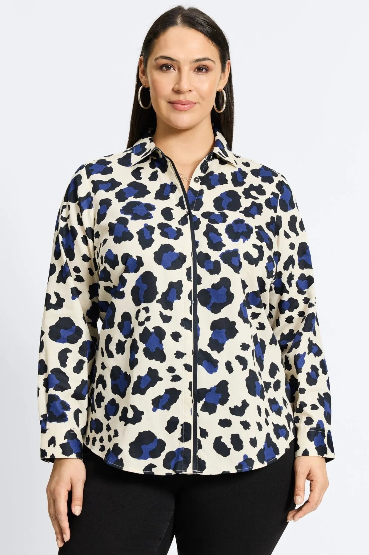 Charlie Plus No Iron Large Cheetah With Border Shirt