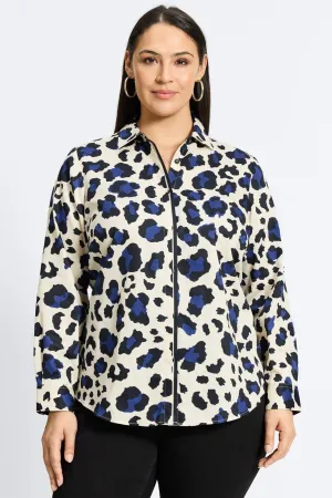 Charlie Plus No Iron Large Cheetah With Border Shirt