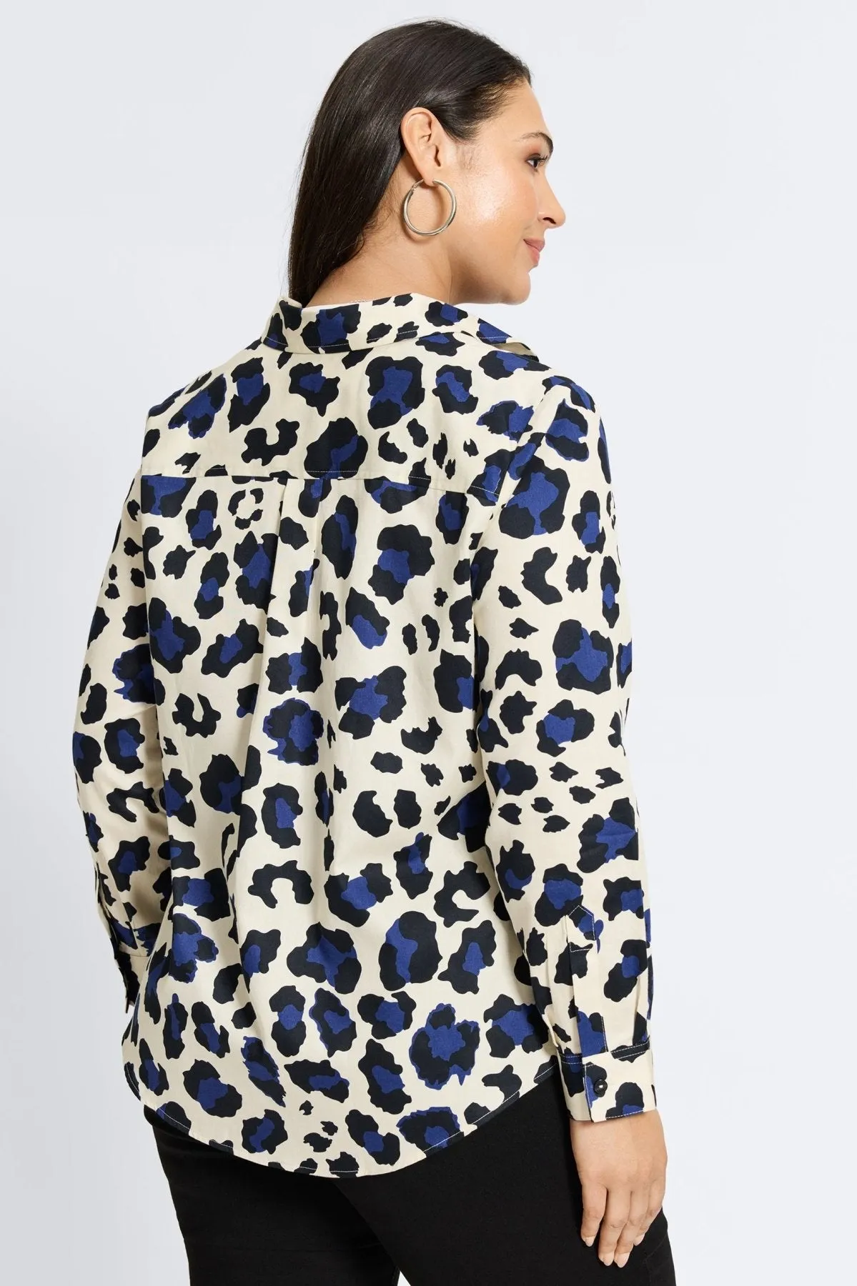 Charlie Plus No Iron Large Cheetah With Border Shirt