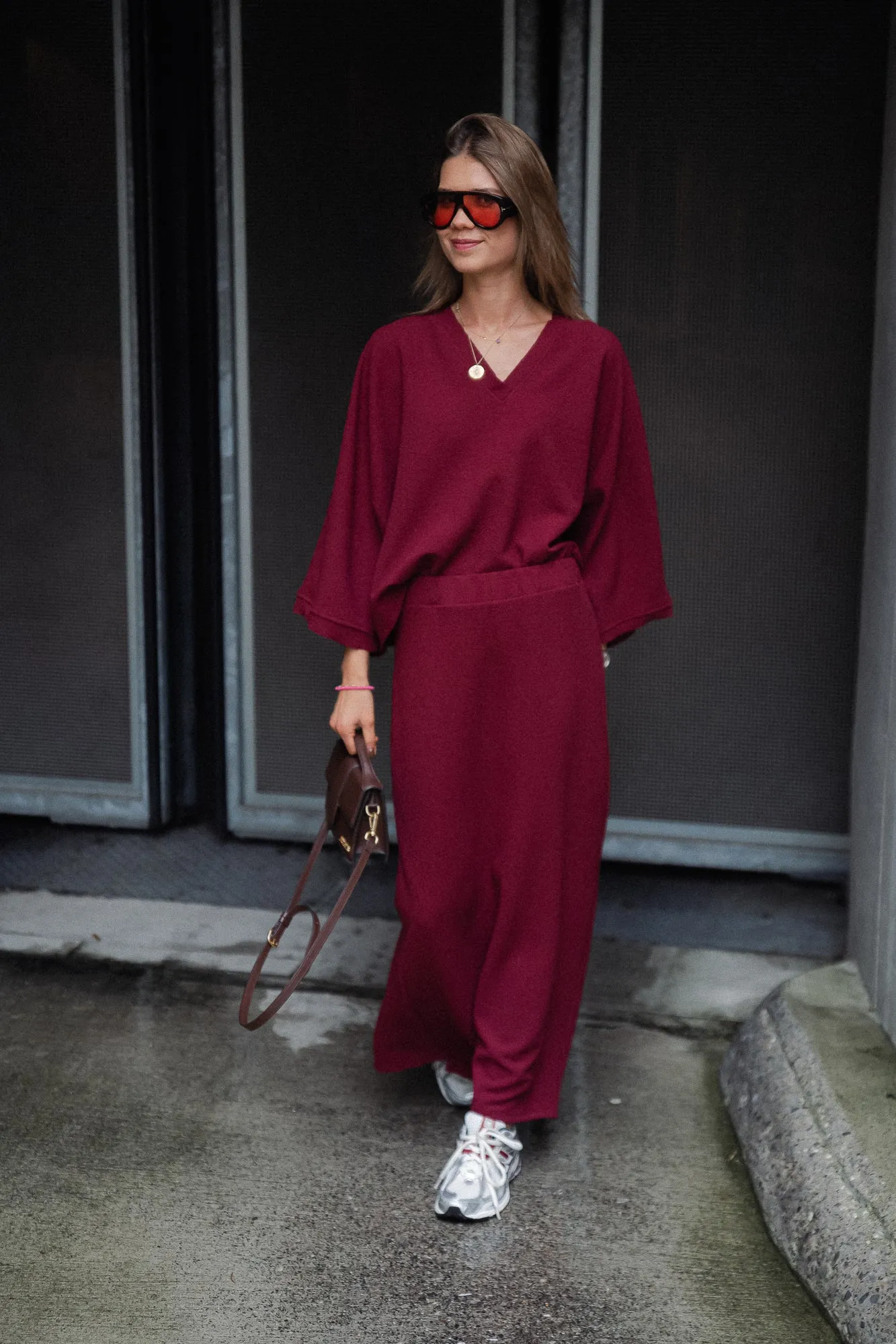 Céliz V-neck shirt burgundy