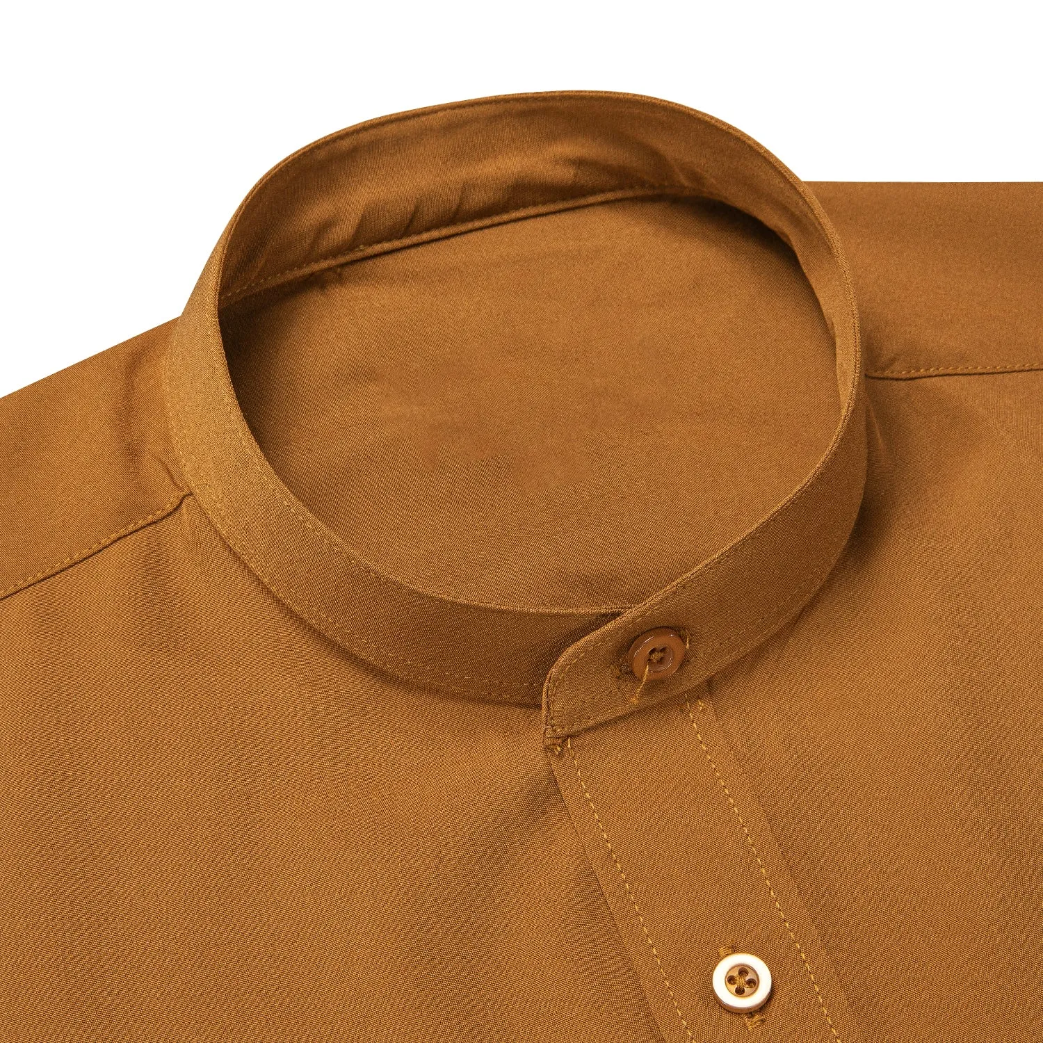 Deep Orange Solid Men's Long Sleeve Business Shirt