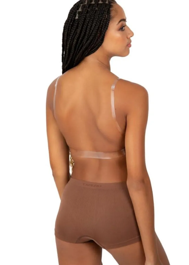 Deep V-Neck Clear Back Bra