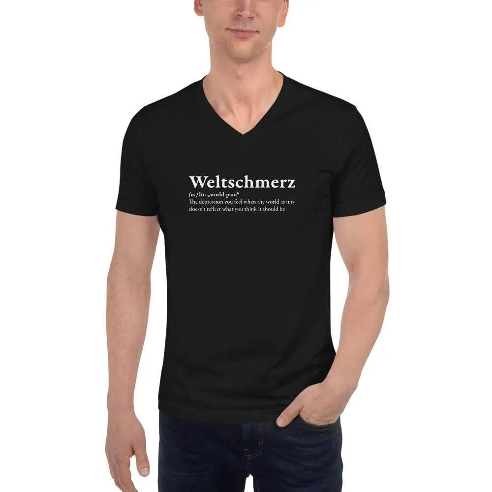 Definition of Weltschmerz - Unisex V-Neck T-Shirt