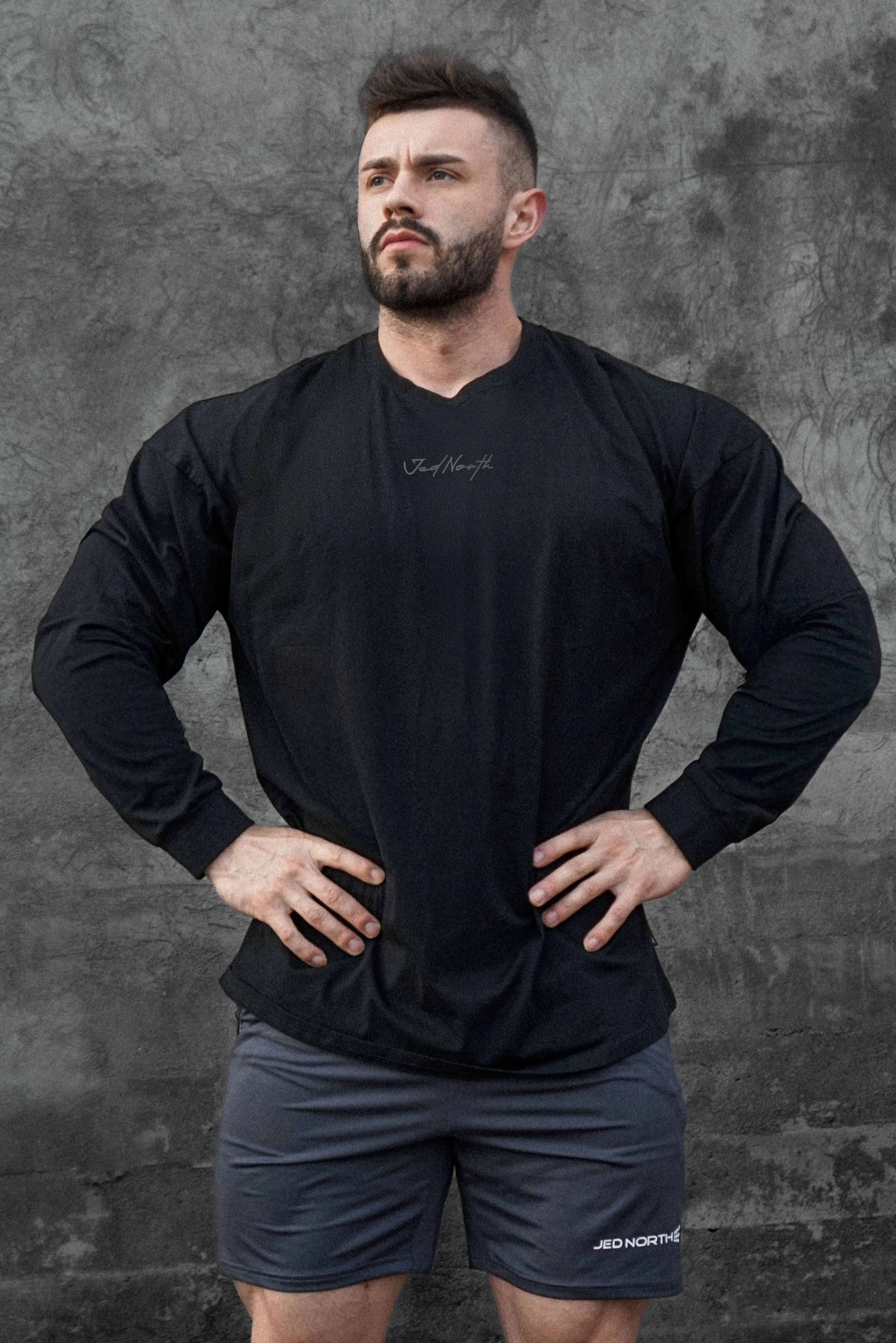 Energy Oversized Long Sleeve T-Shirt 2.0 - Obsidian Black