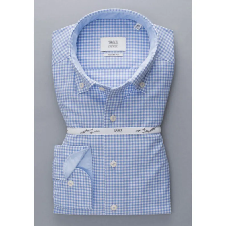 ETERNA CHECKED SOFT TAILORING GINGHAM SHIRT MODERN FIT 2416