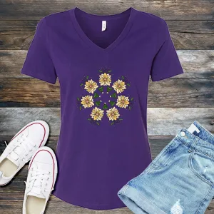 Floral Kaleidoscope V-Neck