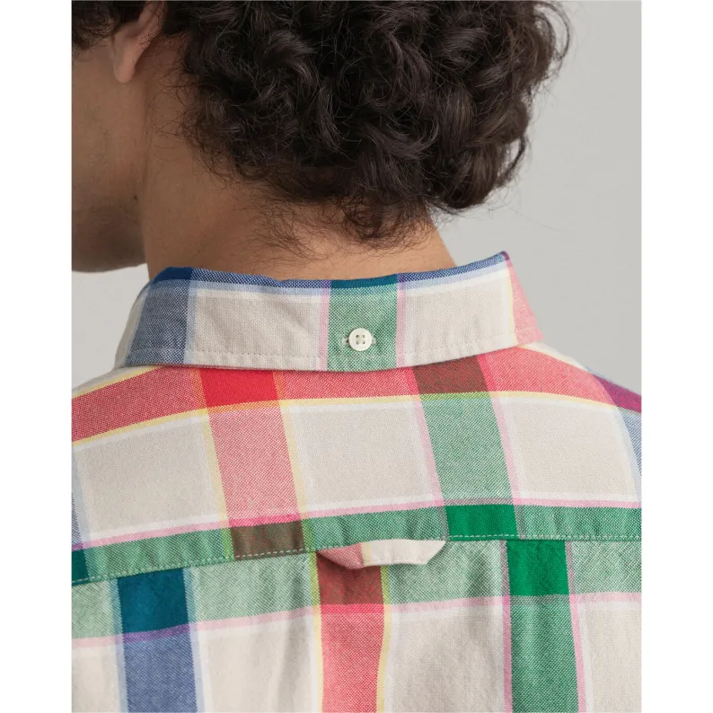 GANT Relaxed Fit Check Oxford Shirt - Putty