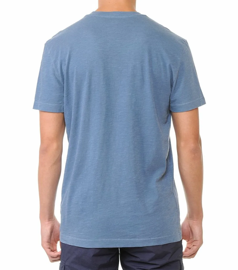 Garment-Dyed Slub Cotton V-Neck T-Shirt