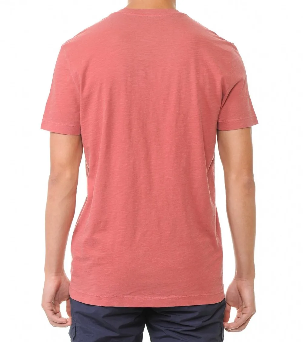 Garment-Dyed Slub Cotton V-Neck T-Shirt