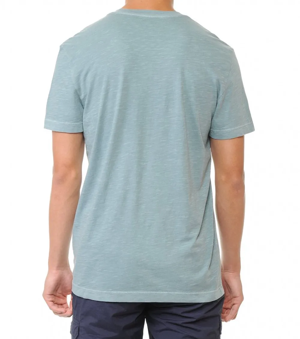 Garment-Dyed Slub Cotton V-Neck T-Shirt