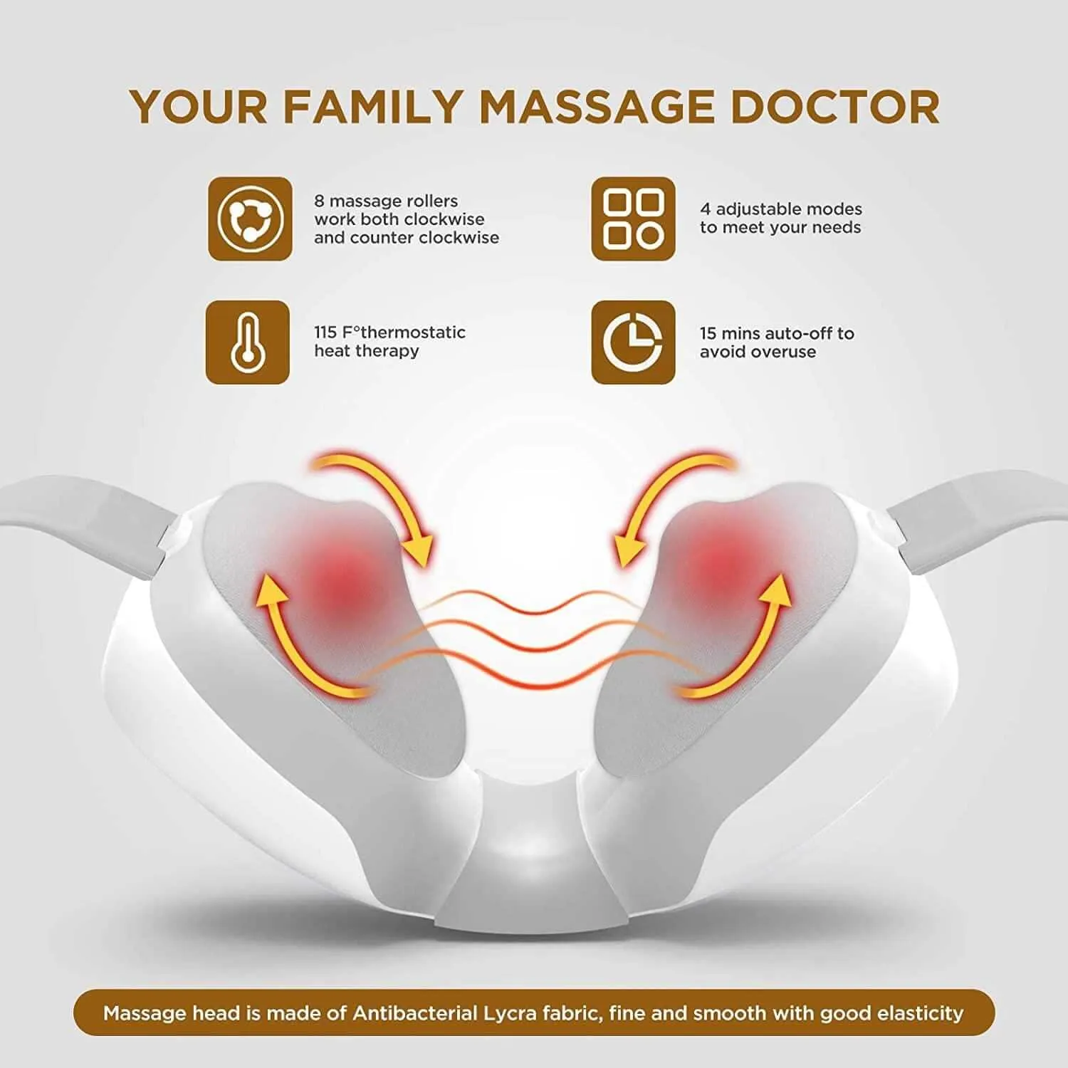 Golden Electric Neck & Shoulder Massager: Heat Therapy for Pain Relief