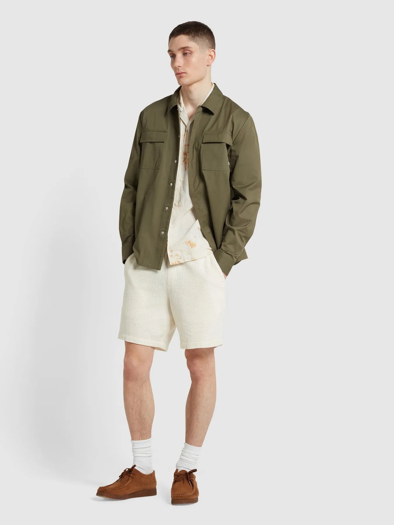 Kelly Relaxed Fit Overshirt In Vintage Green