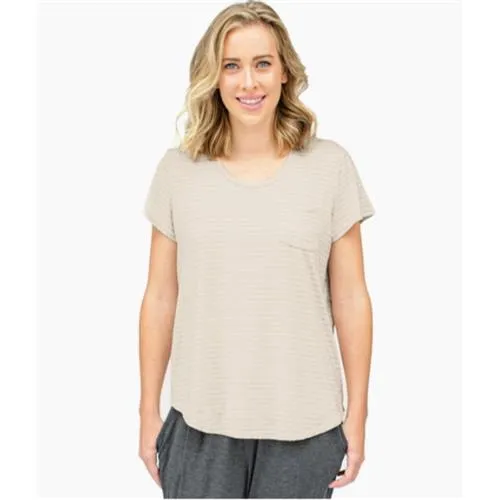 Kindred Bravely Bamboo Everyday Nursing & Maternity T-shirt (Oatmeal Stripe)