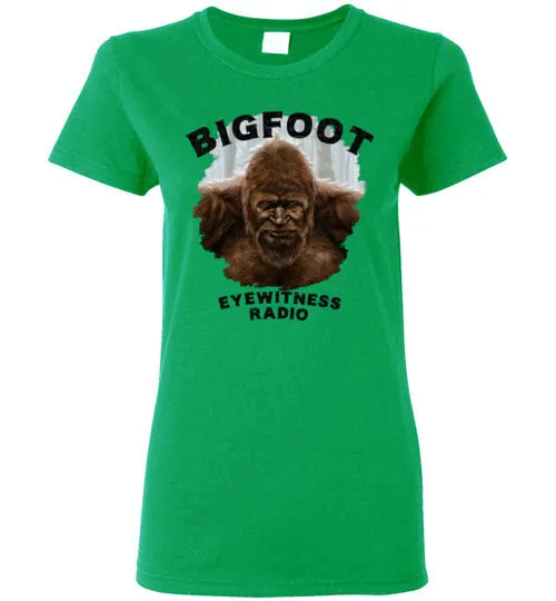 Ladies Bigfoot Eyewitness Deep Woods Collection T-Shirt (Round)