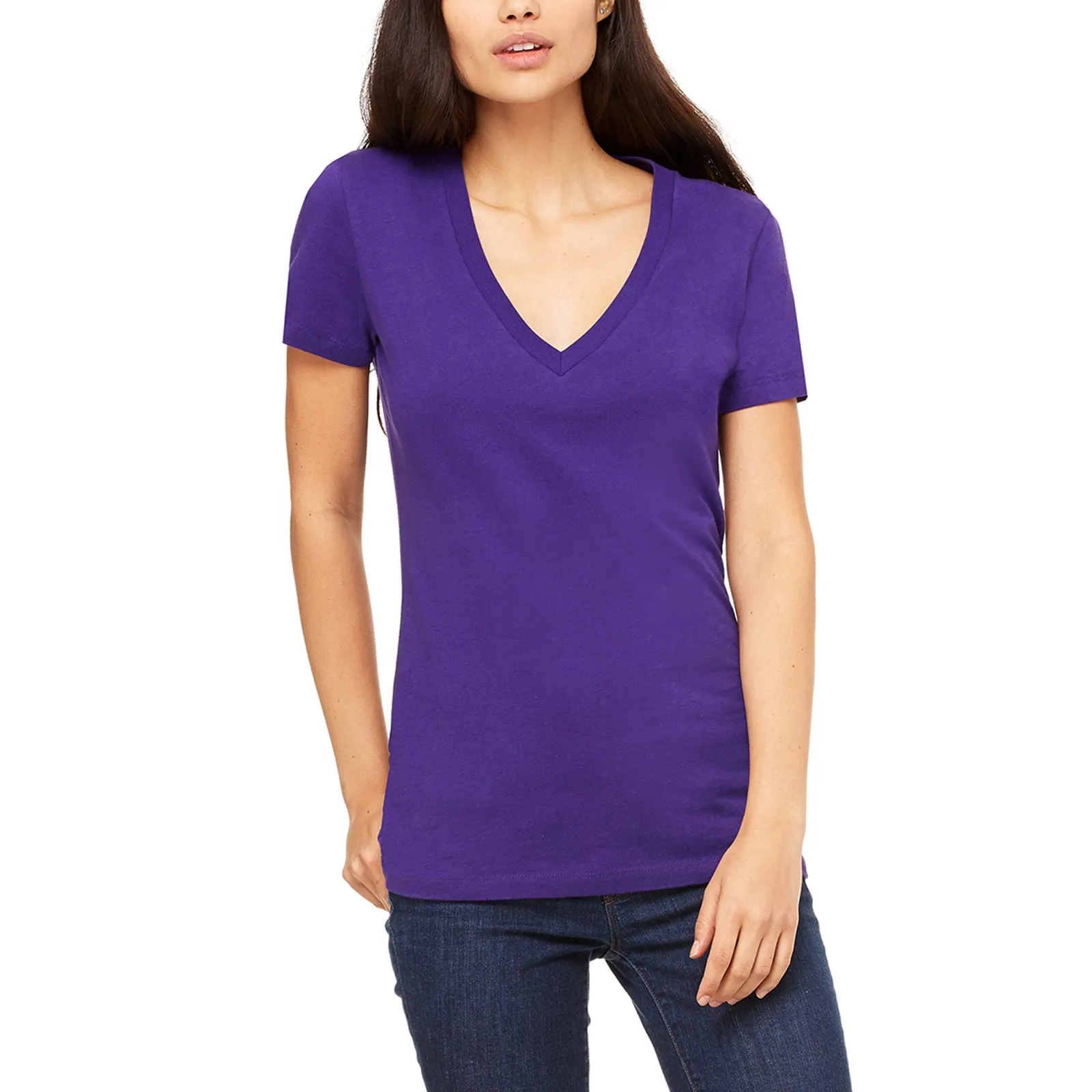 Ladies' Jersey S/S Deep V-Neck T-Shirt