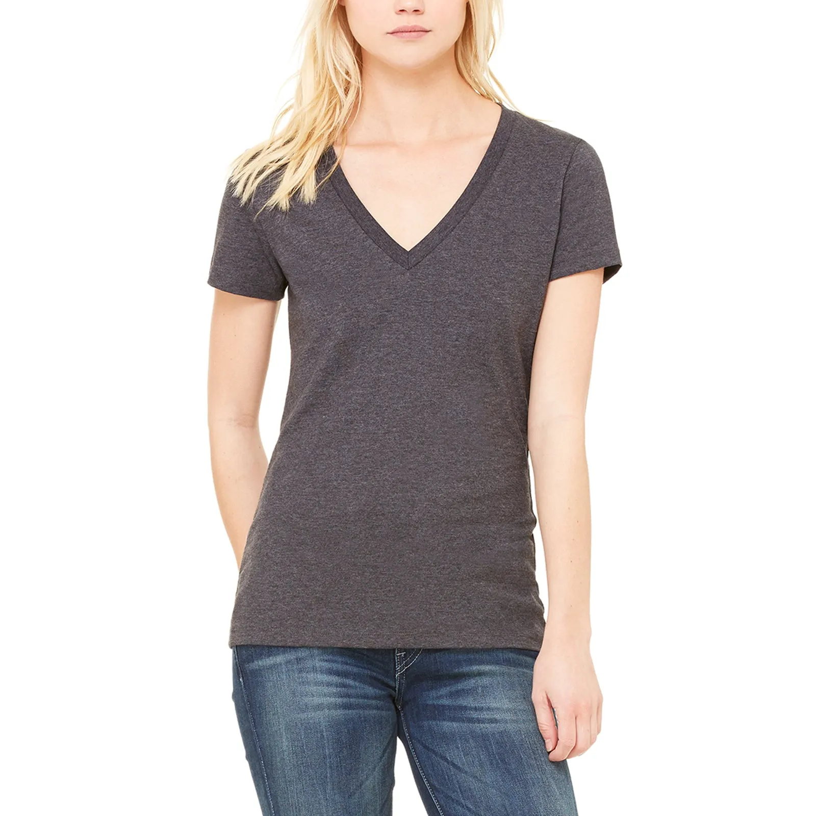 Ladies' Jersey S/S Deep V-Neck T-Shirt