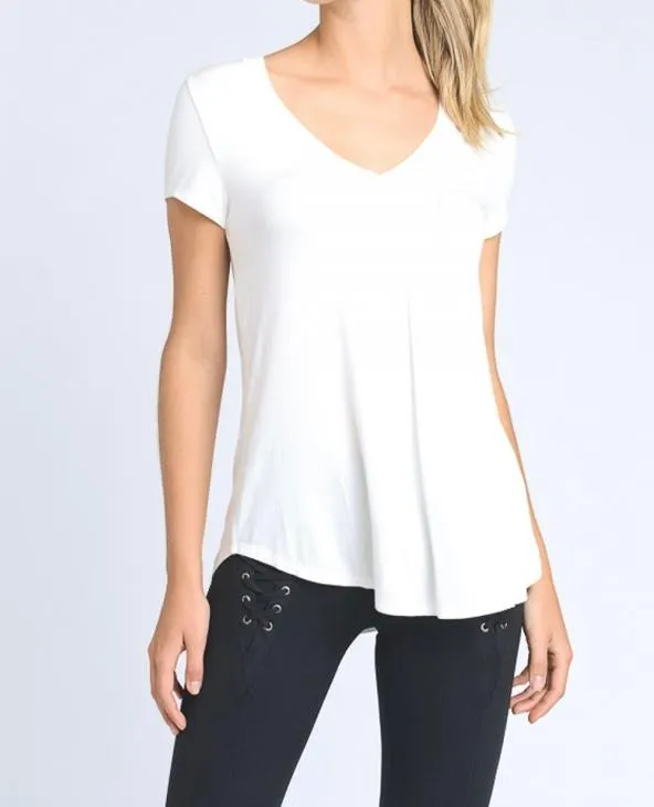 Longline Deep V-Neck Pocket Shirt