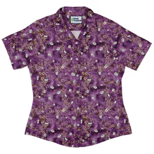 Mahjong Tiles Purple Anime Curvy Button Up Shirt