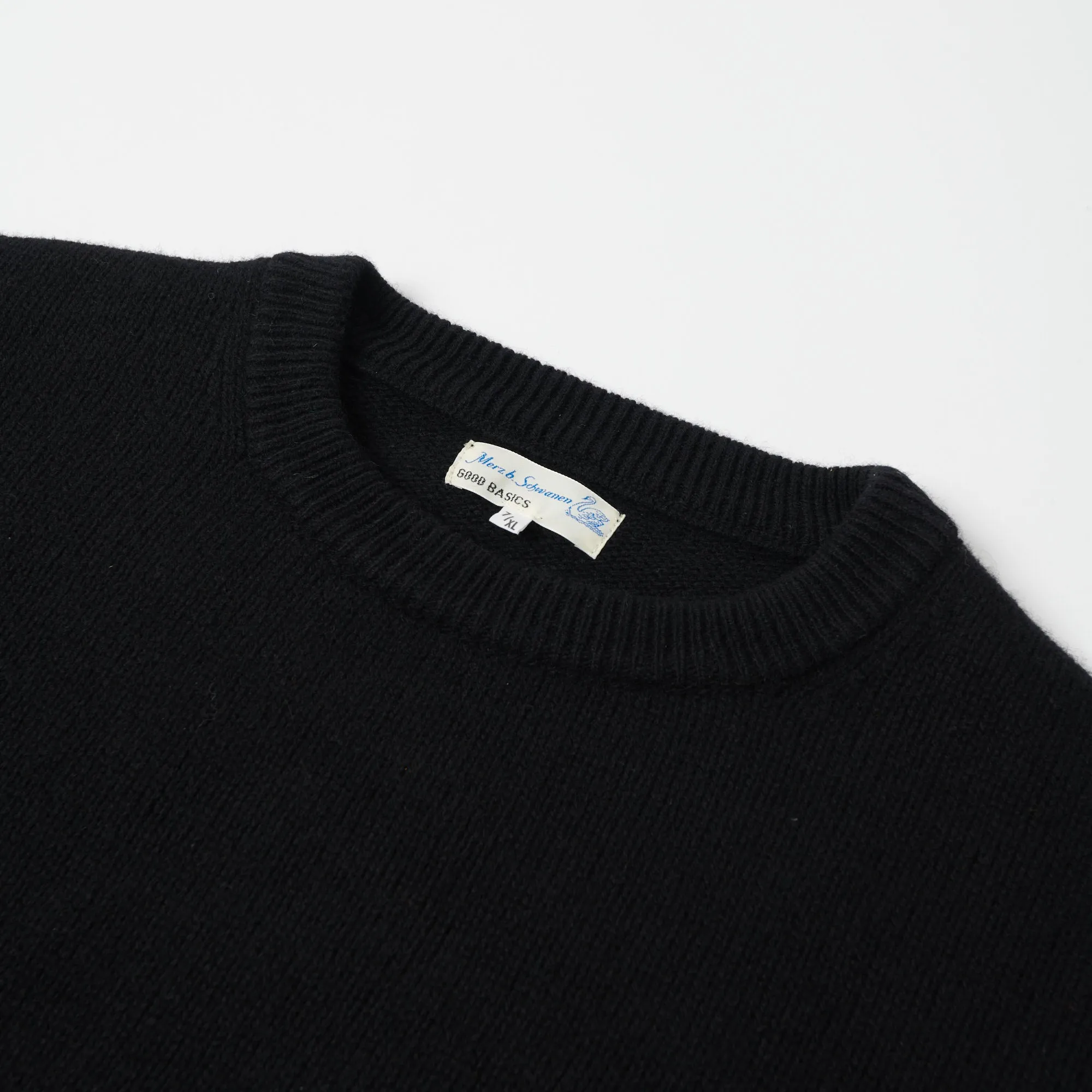 Merz b. Schwanen LOCC01 Knit Crew Neck Pullover - Deep Black