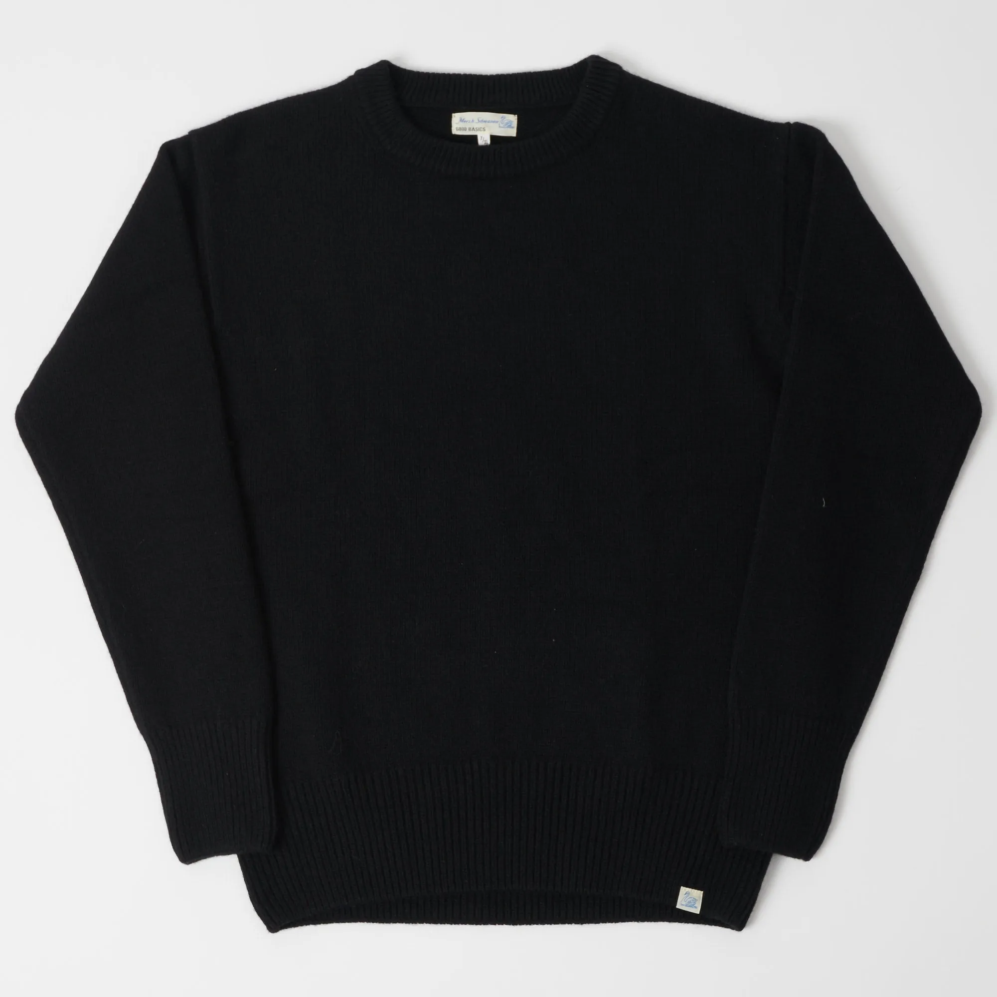 Merz b. Schwanen LOCC01 Knit Crew Neck Pullover - Deep Black