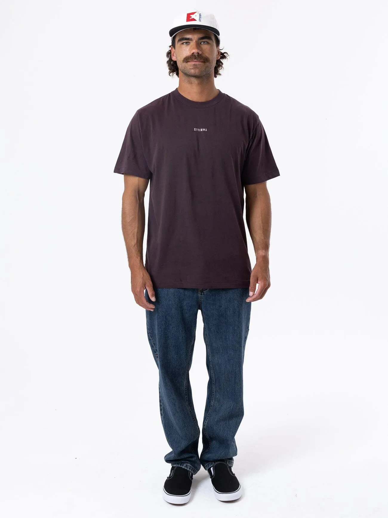 Minimal Thrills Merch Fit Tee - Deep Plum