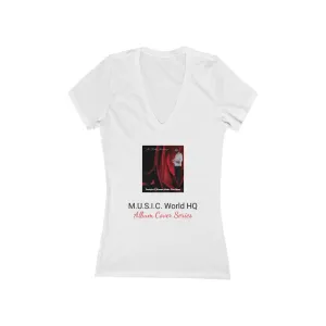 M.U.S.I.C. World HQ Women's Jersey Short Sleeve Deep V-Neck Tee