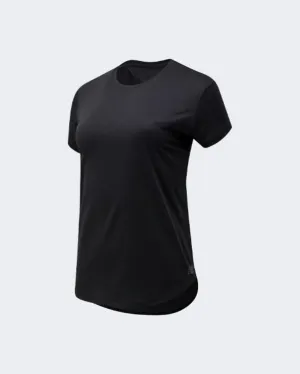 New Balance Sport Core Women Training T-Shirt Black Heather Wt11452-Bkh