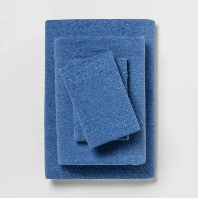 New - King Jersey Sheet Set Blue - Room Essentials