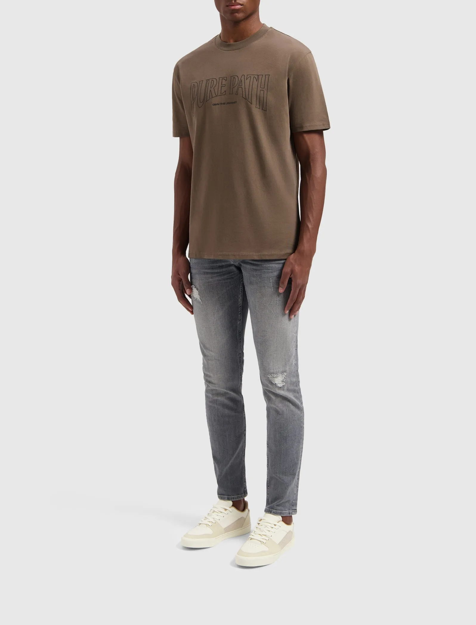 Outline Focus T-shirt | Brown