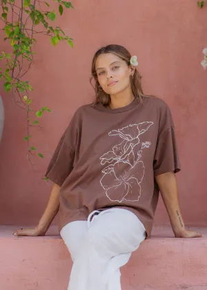 Oversized Tee Bloom Cocoa