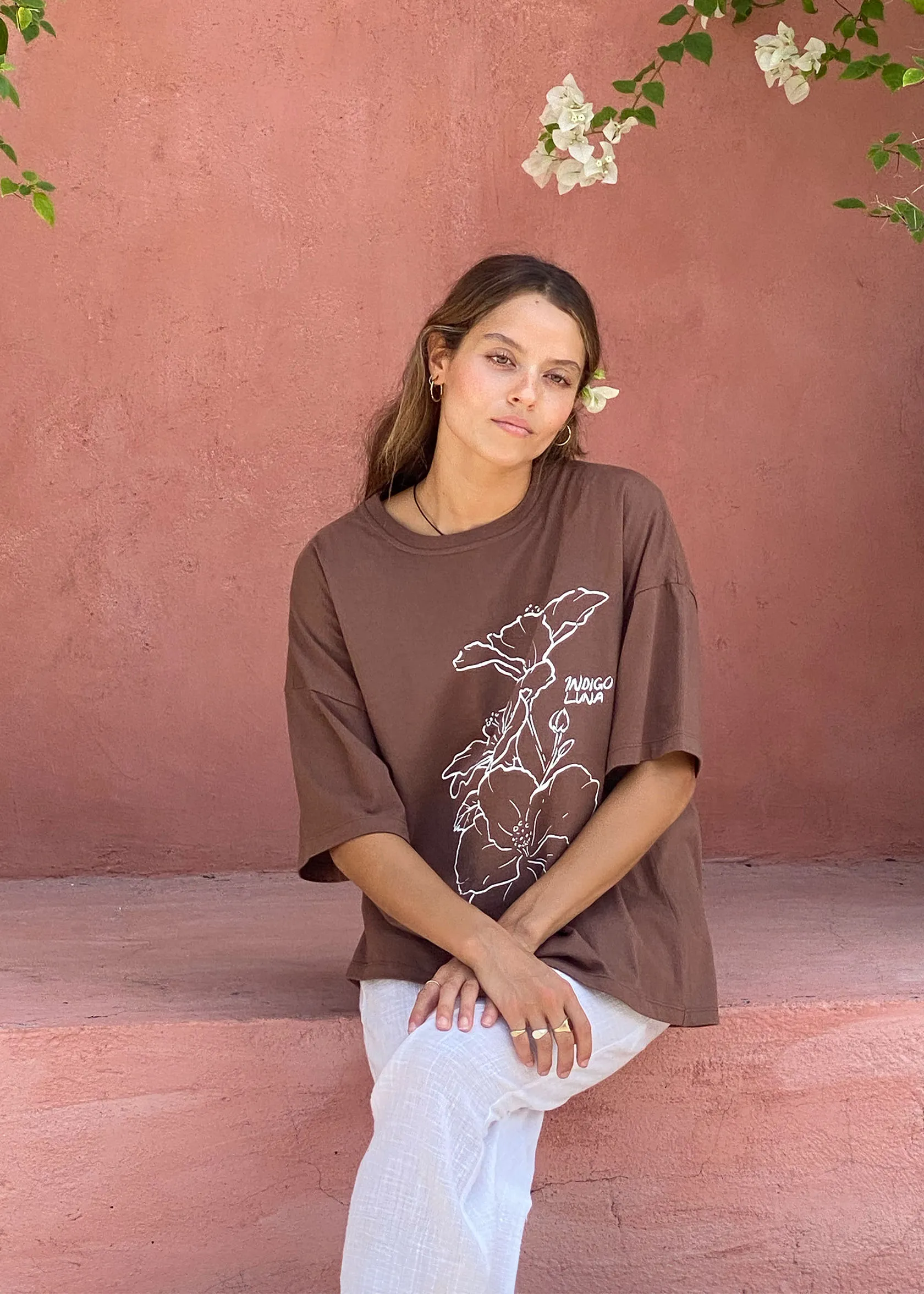 Oversized Tee Bloom Cocoa