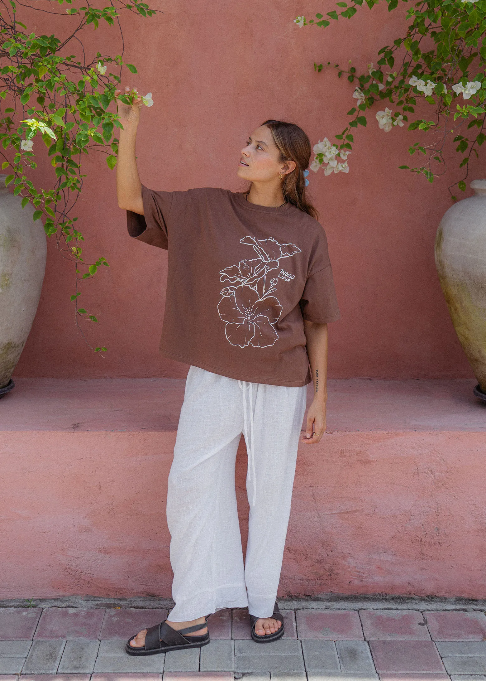 Oversized Tee Bloom Cocoa