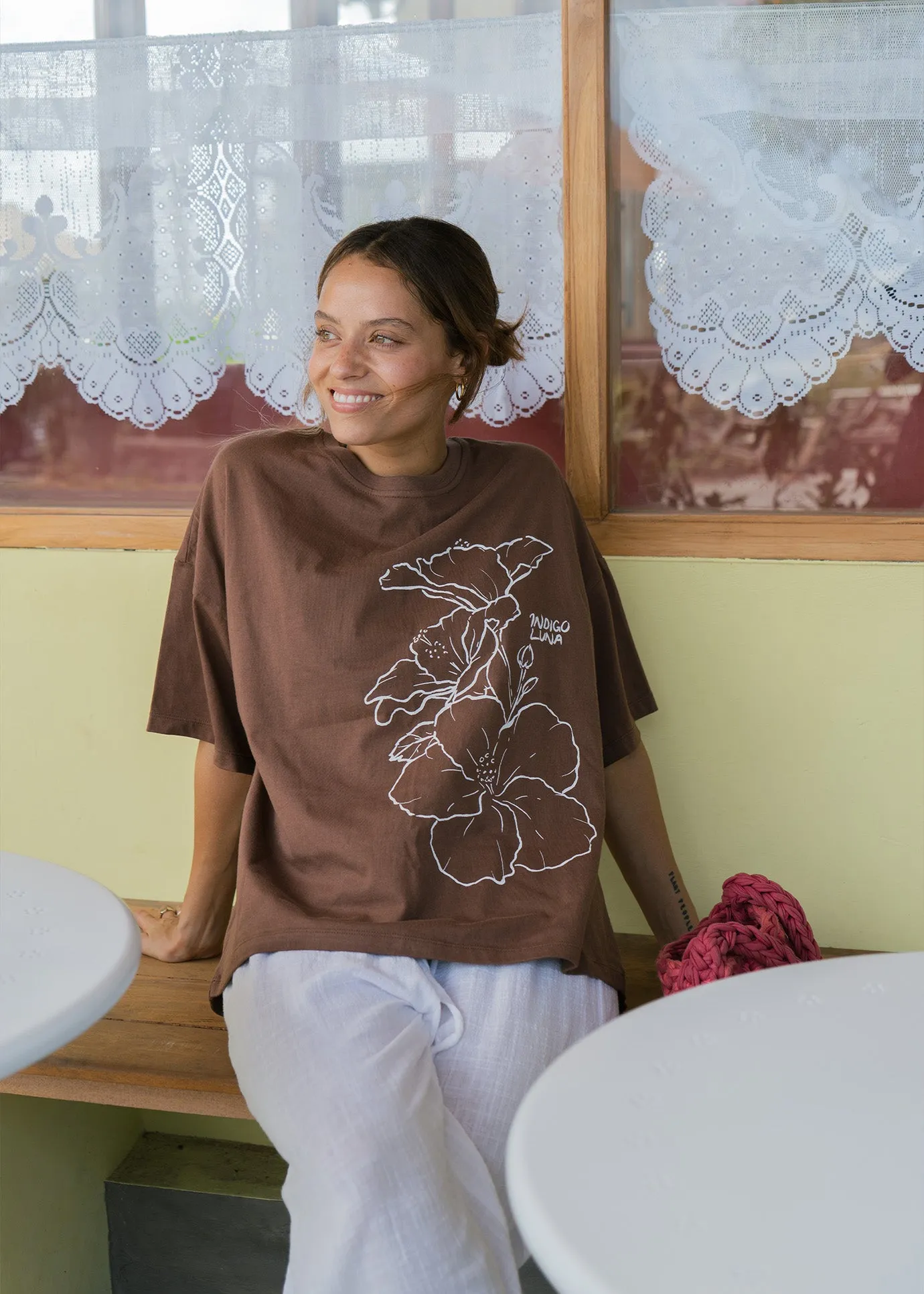 Oversized Tee Bloom Cocoa