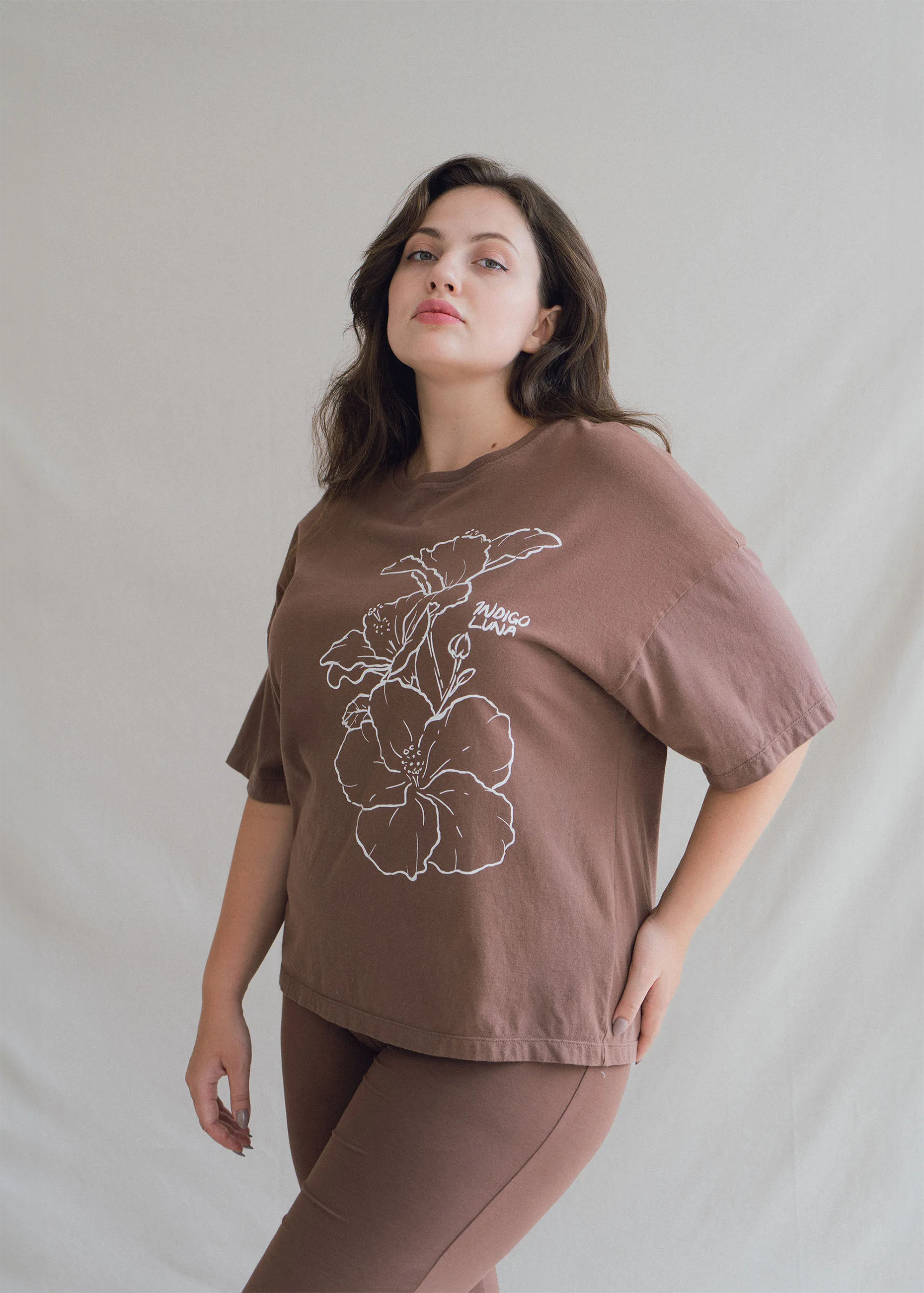 Oversized Tee Bloom Cocoa