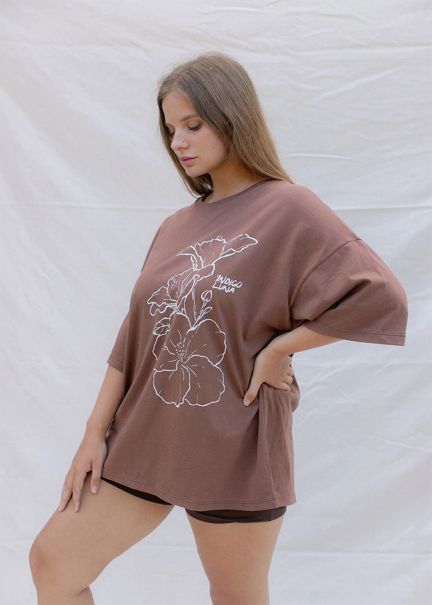 Oversized Tee Bloom Cocoa