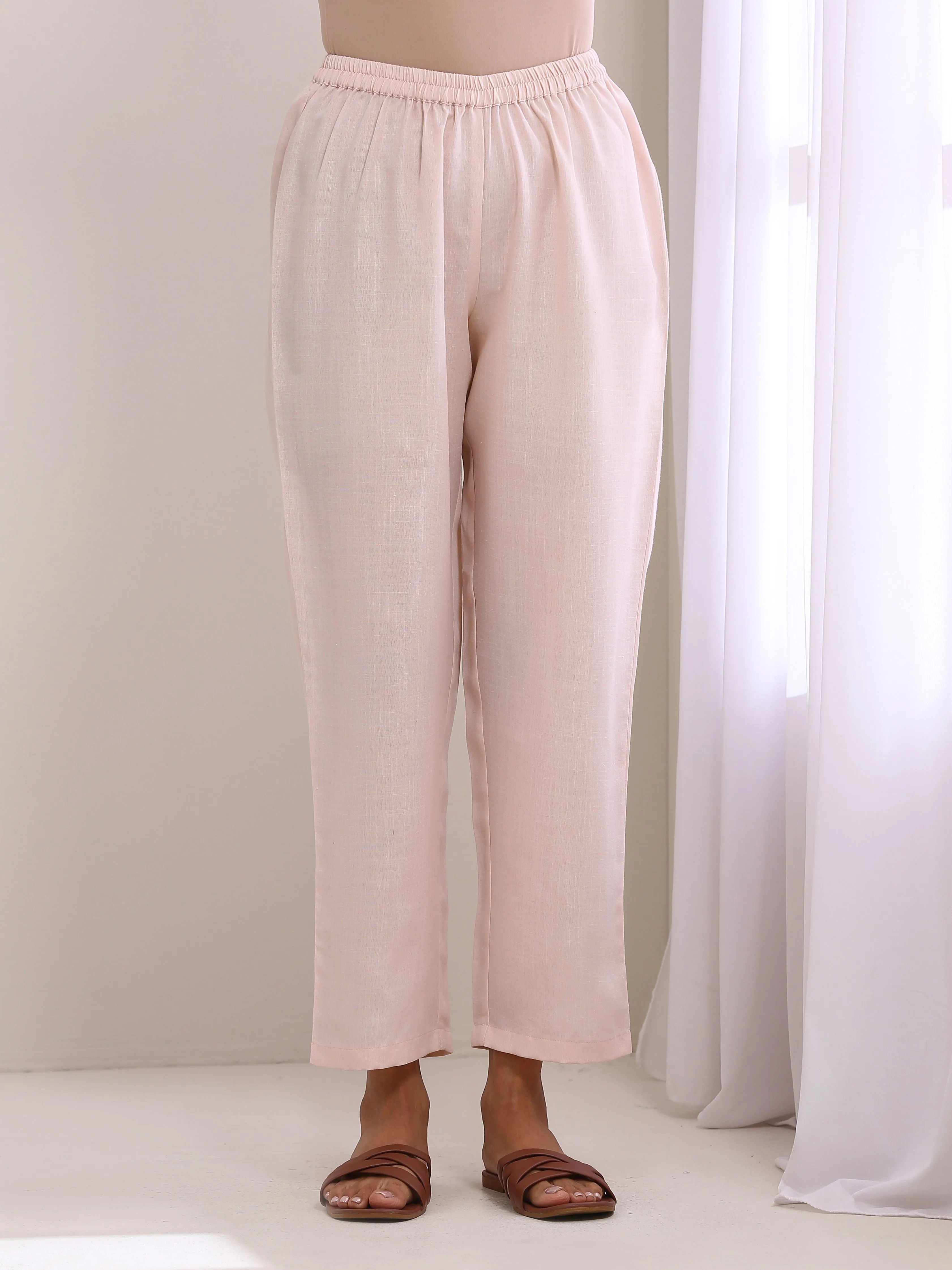 Pink Slub Relaxed Fit Co-Ord Set