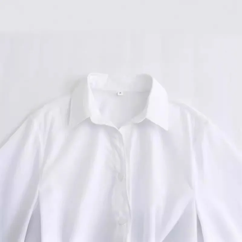 Pre Order: Kimono-Like Collar Back Bow Shirt