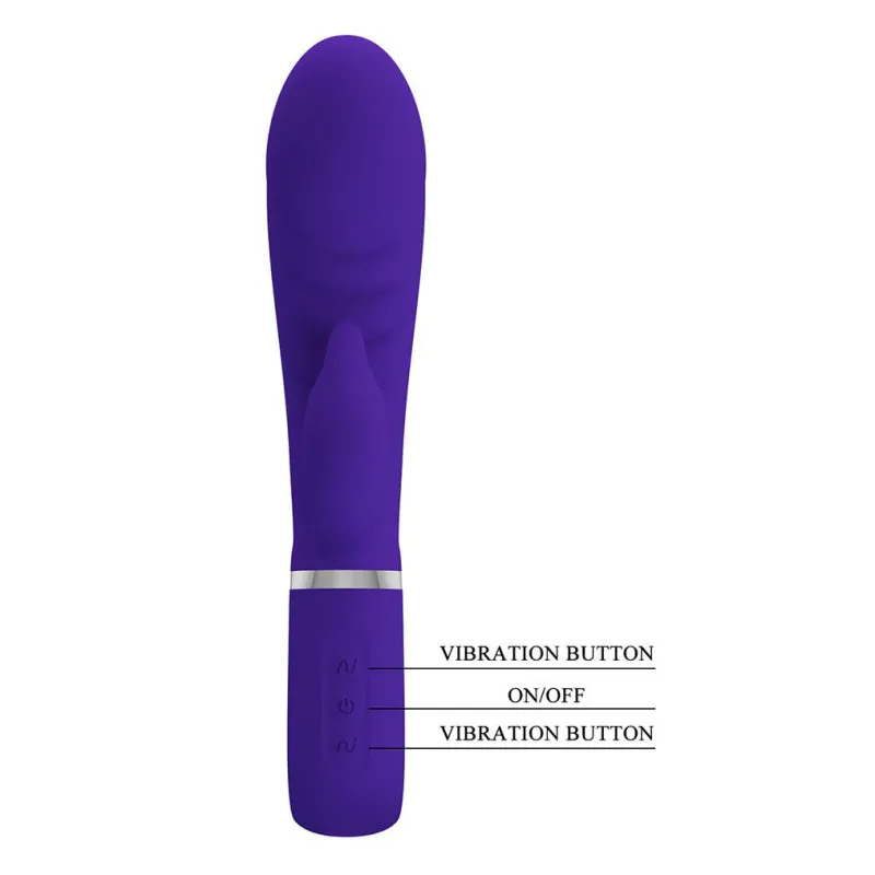 Prescott Super Soft Rabbit Silicone Vibrator -  Purple