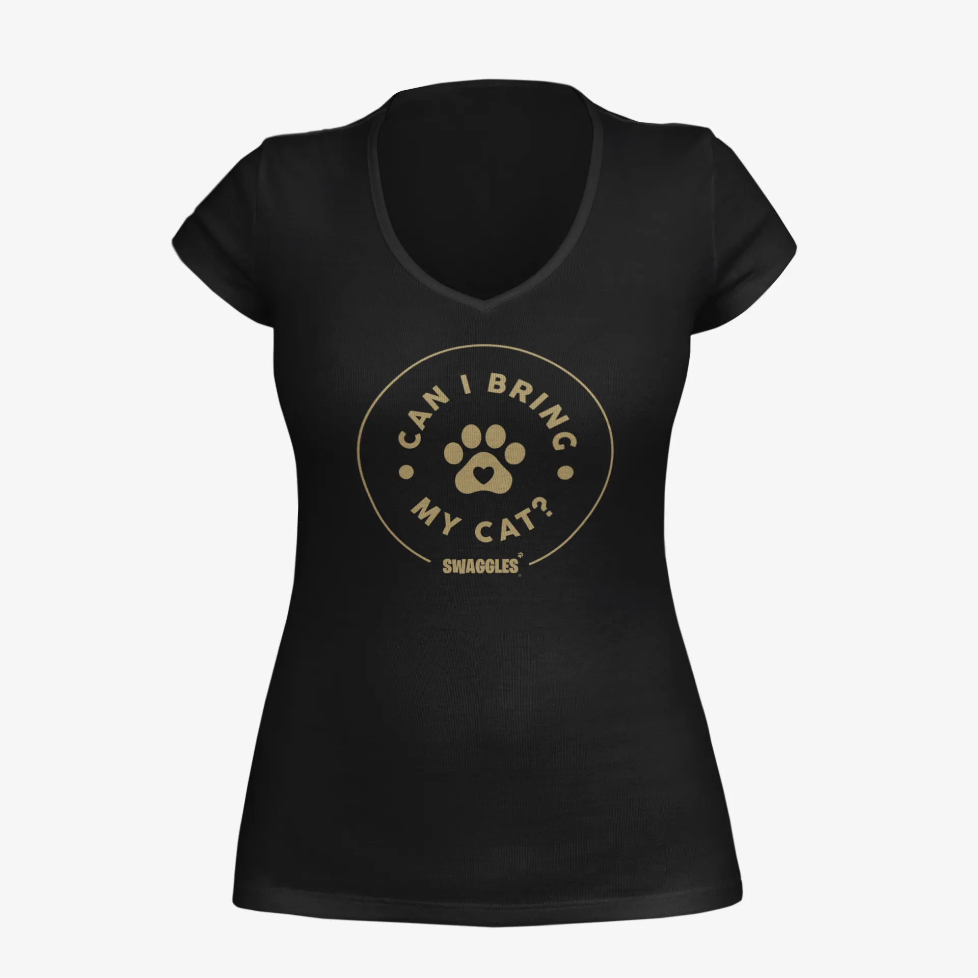 "Can I Bring My Cat?" - Women's Deep V-Neck