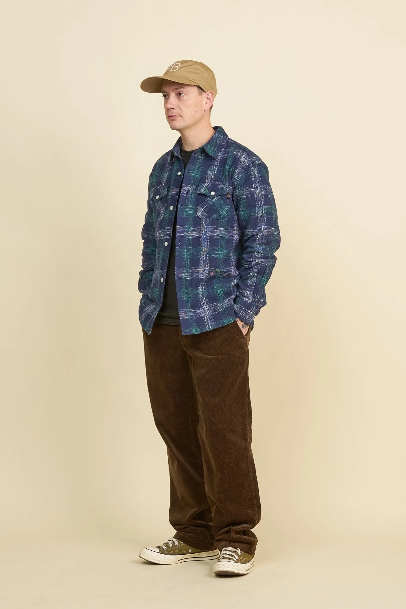 Rats Amundsen Cotton Check Shirt - Blue